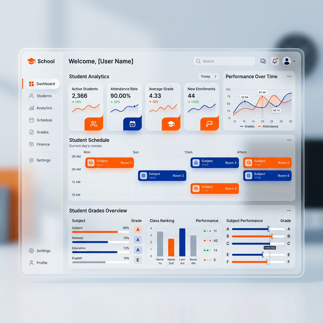 Epsilon Diary School ERP Dashboard Overview